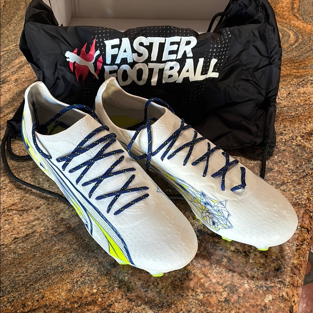 Puma Ultra Ultimate CP FG AG Soccer Boots Cleats Shoes Blue White Lime  plus Bag